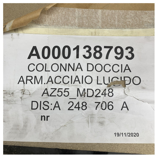 Colonna doccia per yacht Ritmonio Ricambi in acciaio inox lucido 