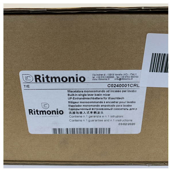 Ritmonio SR Tie Wall-Mounted Mixer Tap Chrome C0240001CRL - Luxury Yacht Hardware 