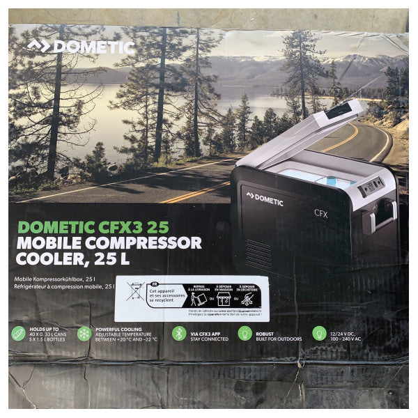 Dometic CFX3 kompresör soğutucu kutusu 25L 12/24/230V siyah gri