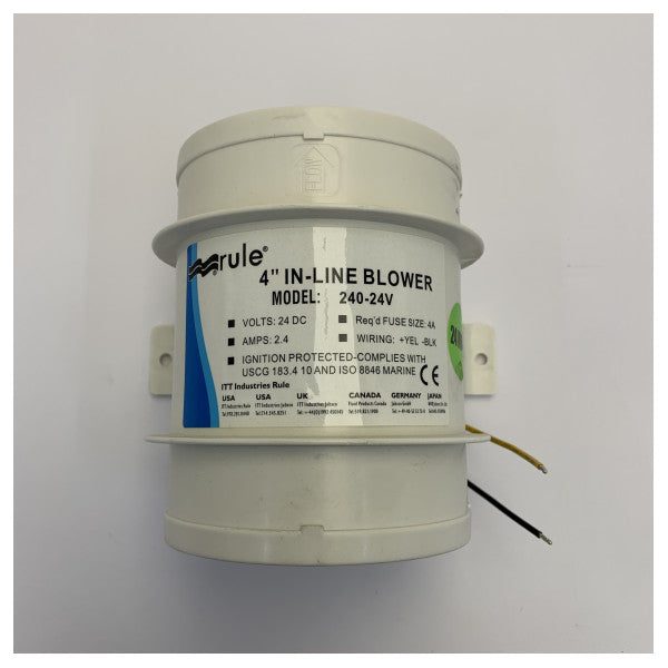 Regel 4 Zoll Inline-Lüfter 24V Marine-Extractor - 240-24V 