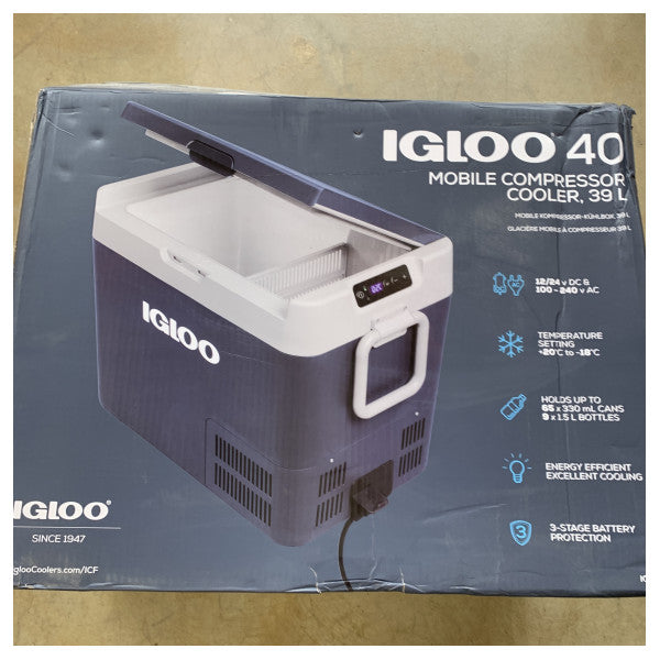 Igloo ICF40 compressor cooling box 40L blue AC/DC 12/24/230V