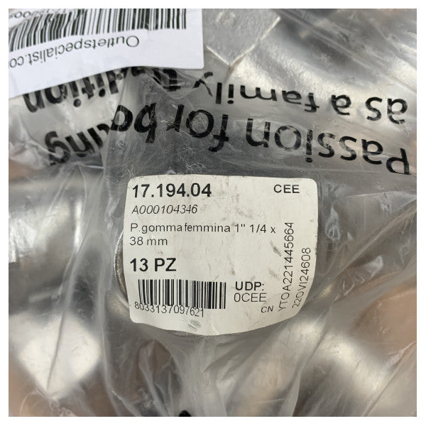 Osculati 90 asteen letkuliitin ruostumatonta terästä 1 1/4 x 38mm 