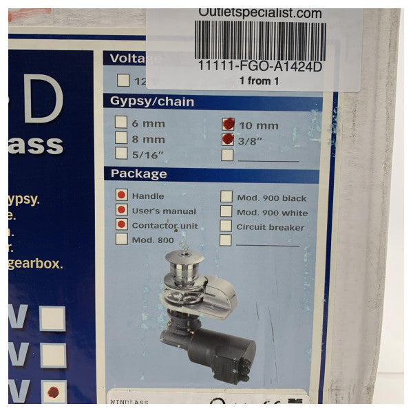 Brzi Ovan 24V 1400W 10 mm Električni vjetrovit s Capstan - A1424D