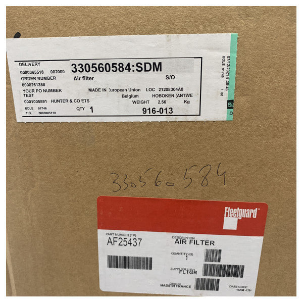 Оригінальний повітряний фільтр двигуна Fleetguard AF25437