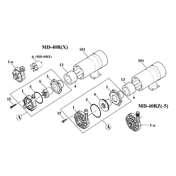 Iwaki MD0655 - MD-40RZ5M pump housing white