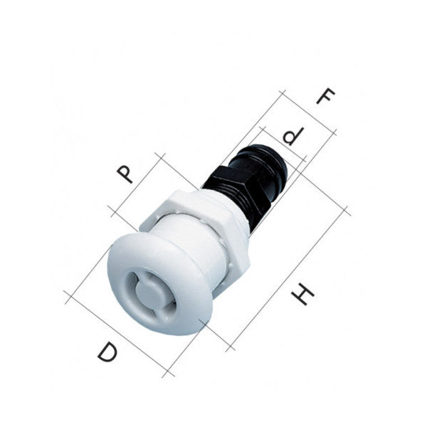 Tru -deign évent rond pour réservoirs d'eau noire 25 mm - aq4053