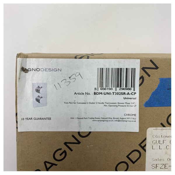Універсальна накладка Bagnodesign для термостатичного змішувача для душу - BDM-UNI-T302SR-A-CP