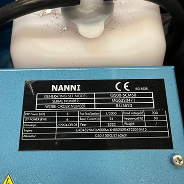 Nanni QMF6.0M 5 KW | 1500 RPM Marine Diesel Generator with SoundShield 230V