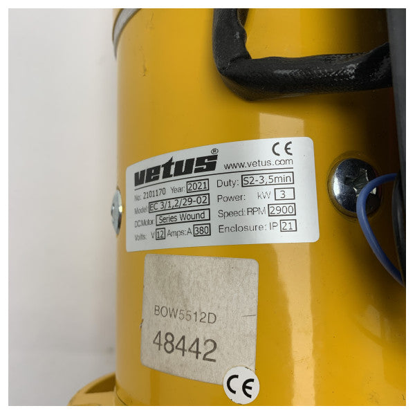 Vetus BOW5512D 55 KGF 12V Електрически двигател и соленоид за управление на носа - SET0060