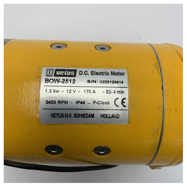 Vetus BOW2512 25 KGFソレノイド付き12Vスラスターエレクトロモーター - BP1219
