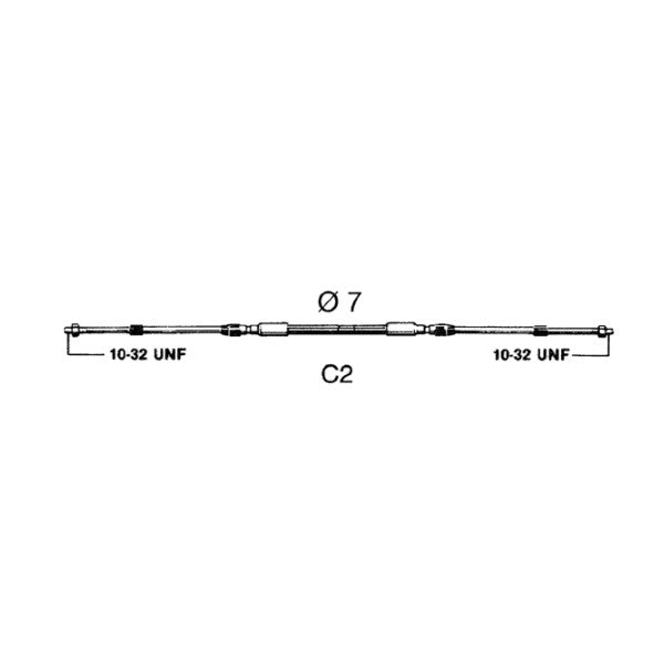 Ultraflex C2 Câble de direction du moteur en acier inoxydable 3,97m - 30115S