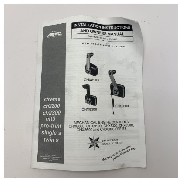 Двигун верхнього кріплення Dometic Seastar CHX8640P | ручка управління коробкою передач