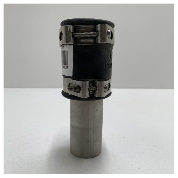 Marine Grade 50mm ruostumattomasta teräksestä valmistettu kumiputkiliitin letkunkiristimillä - kestävä ja korroosionkestävä