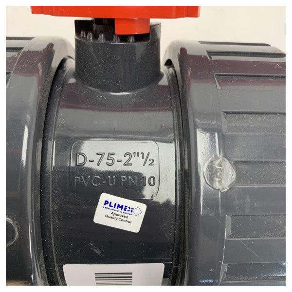 プロフェックセーフD-75-2.5 PVC-U PN 10 ボールバルブ - 信頼性の高い水流制御を実現する高耐久性マリーングレードPVCバルブ