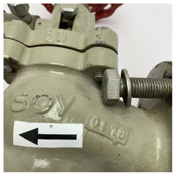 Valvola a saracinesca in ferro marino DN50 PN16 di alta qualità con rivestimento anticorrosione e funzionamento a volantino