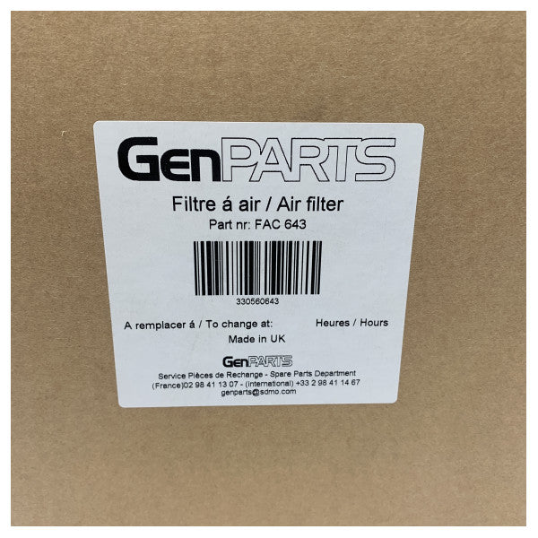 Filtro de aire del motor GenParts fac643