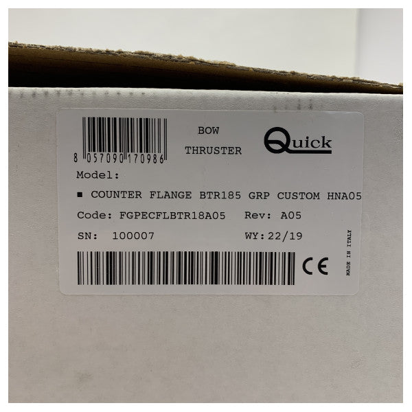 Contre-bride rapide en PRV pour propulseur d'étrave rétractable BTR - FGPECFLBTR18A05