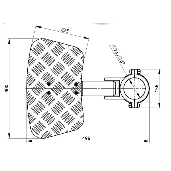 Алюмінієва підніжка Vetus FTREST73 для опори сидіння 73 мм складна