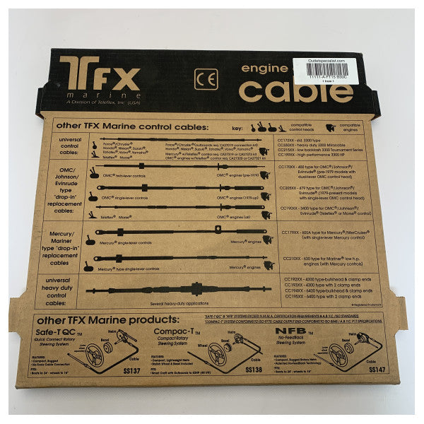 Кабел за управление на дроселовата клапа на Teleflex FT15 B30C - трайно и прецизно управление на двигателя на лодката