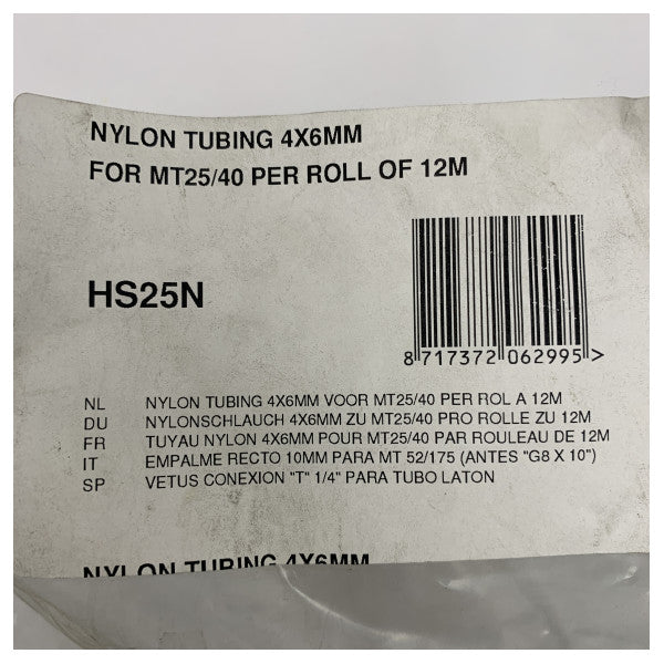 Vetus HS25N 4x6mm najlon cijev 12m za hidrauličku upotrebu 