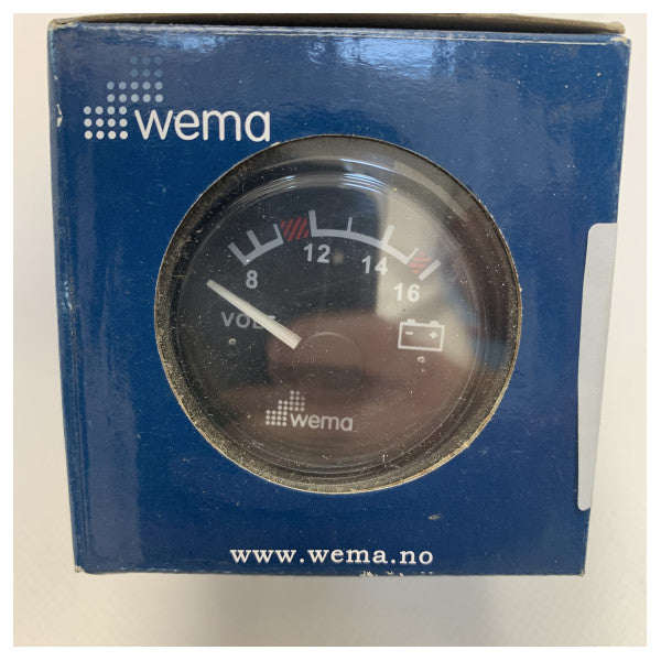 WEMA 0-16V Battery Volt Metter Affichage noir - 110330