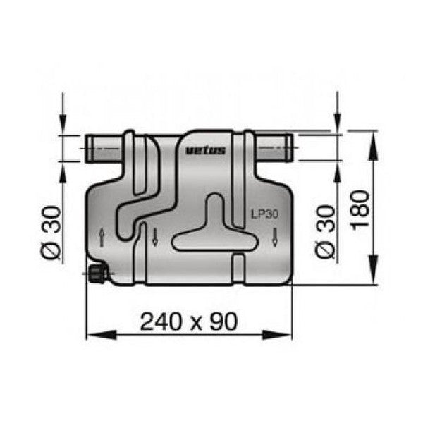 Vetus LP 30 30 mm Waterlock en plastique