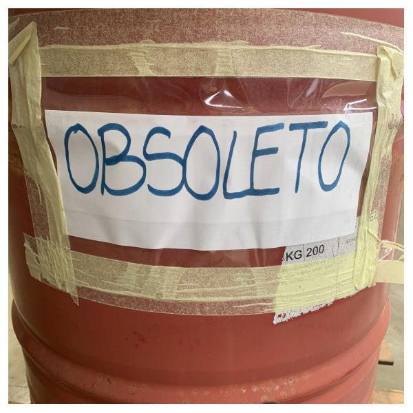 Eni M97B44 200 KG engine coolant in storage barrel.