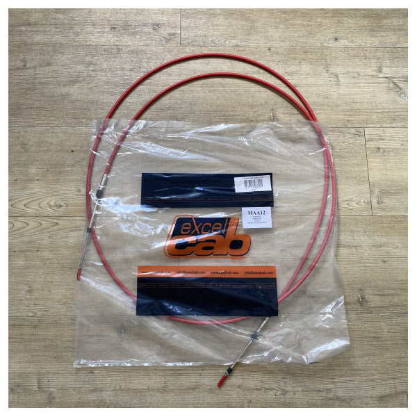 Excel Universal Medium Length 12ft Marine Steering Cable - slidstærk rød jakke til jævn bådkontrol