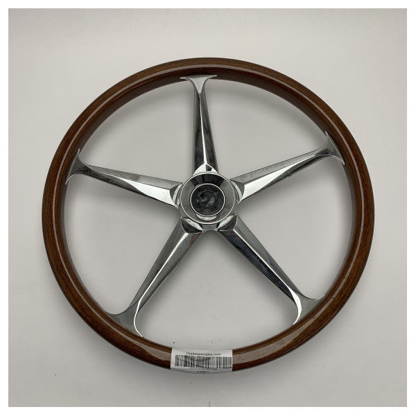 Volante marino Vetus MAH550 usato in acciaio inox con mogano D550 mm