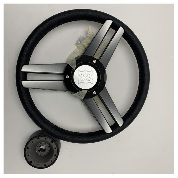 Isotta MLB 3 ακτίνων θαλάσσιο δερμάτινο τιμόνι D350 mm μαύρο