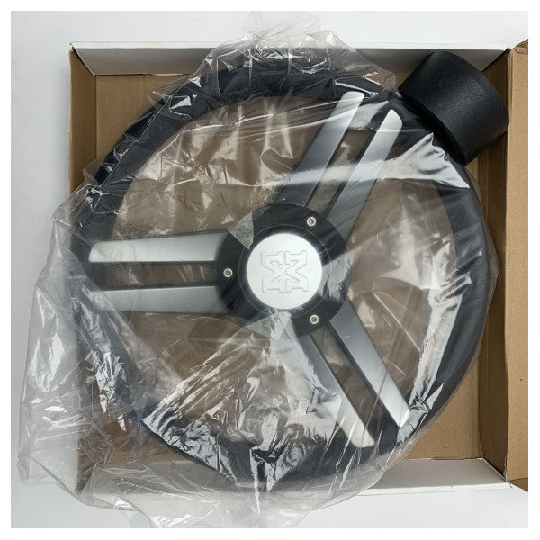 Volante Isotta MLB a 3 razze in pelle marina D350 mm nero