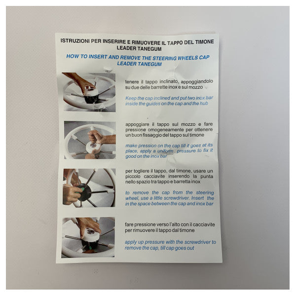 Allpa Volant en cuir noir pour bateaux - Rayons en acier inoxydable durables, résistants aux intempéries - NL7360/01