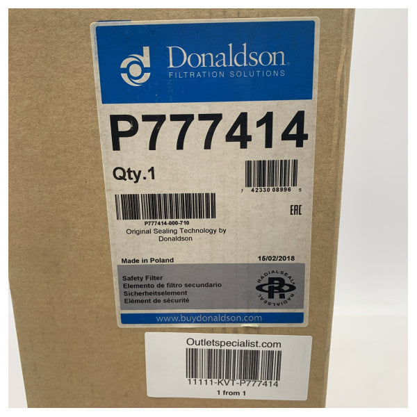 Donaldson P777414 Daħħal filtru tal-arja