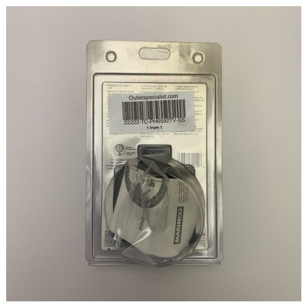 Marinco landanslutning för telefon och TV i rostfritt stål - PH6592TV-SS