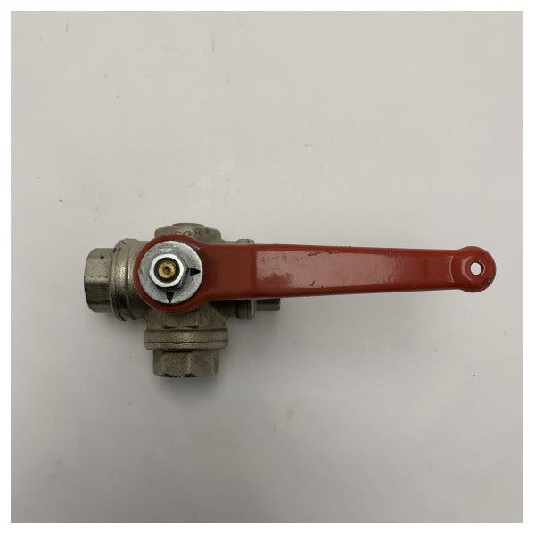 Кульовий 3-ходовий кран Vetus 1/2 дюйма нікель-латунь з покриттям - PN40-08A - KRA1/2L