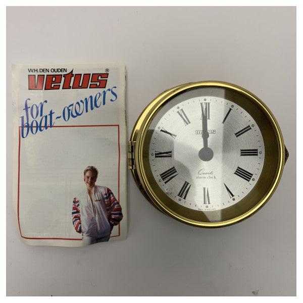 Vetus Quartz Marine Ship Clock 100mm Brass Nautical - QUARTZ100