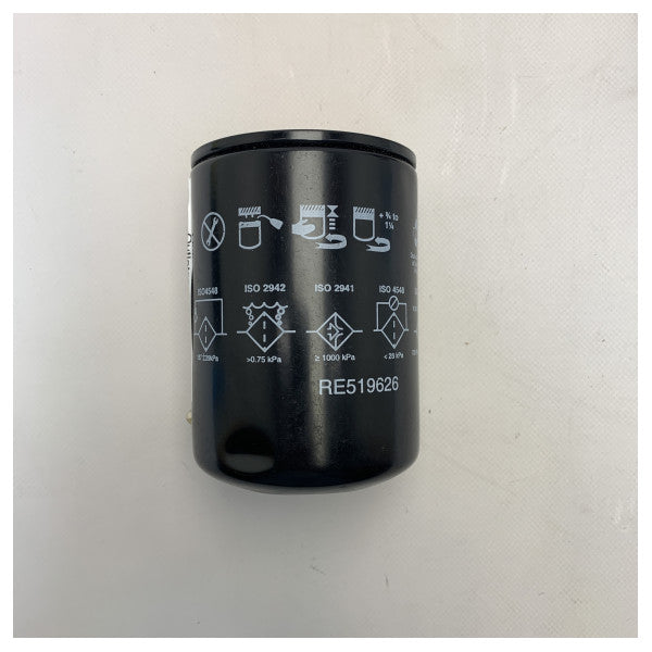 John Deere RE519626 motoroljefilter svart