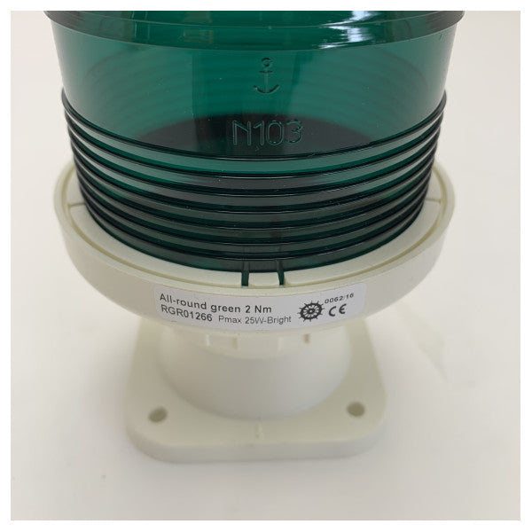 Vetus RGR35VWIT навигационна светлина 360 градуса зелена с монтаж