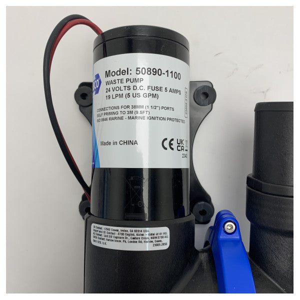 Bomba de aguas negras autocebante Jabsco 24V / 19 LPM - 50890-1100