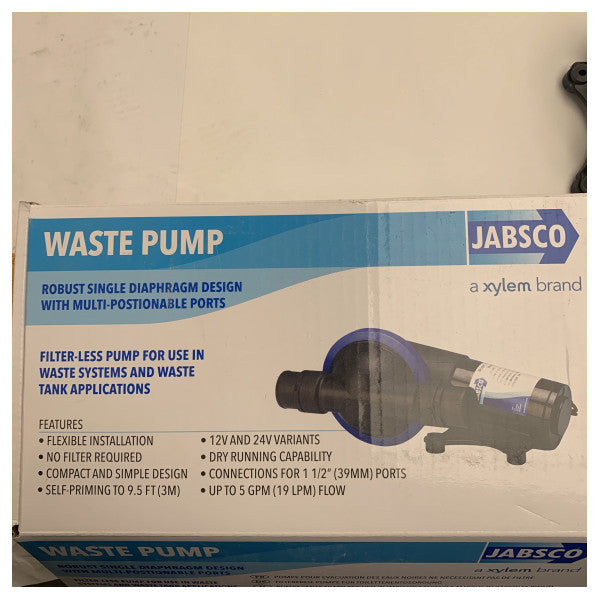 Jabsco selvprimende 24V / 19 LPM svart vannavfallspumpe - 50890-1100 