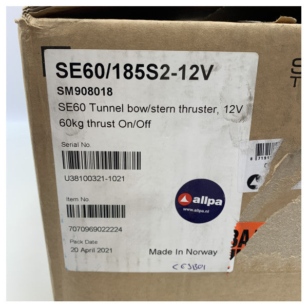 Sleepner côté puissance SE60 60 kgf | 185 mm | 12v arc et poussée de poupe - SE60 / 185S2-12V