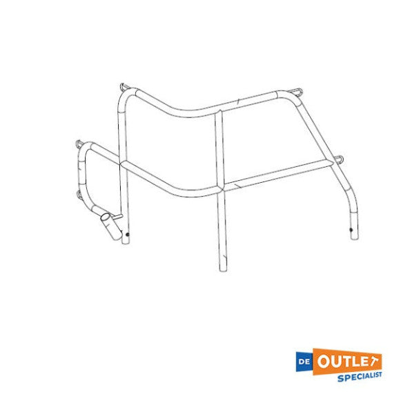 Hanse Stainless Steel Marine Stern Rail H385/H415 - Sécurité et support durables pour les bateaux