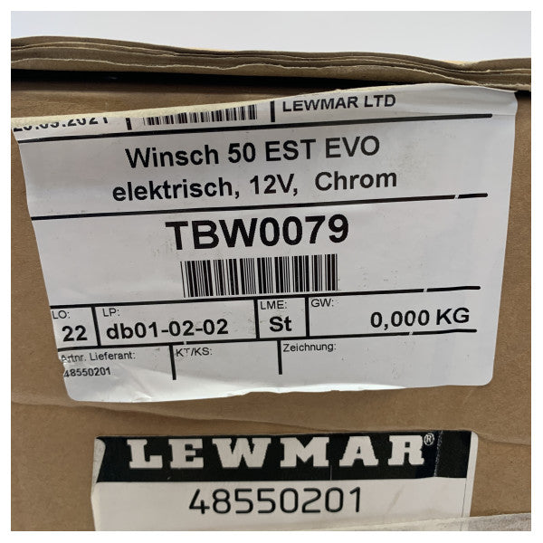 Lewmar Evo 50 EST Self-taiwing Winch Chrome Deck Unit - 48550201