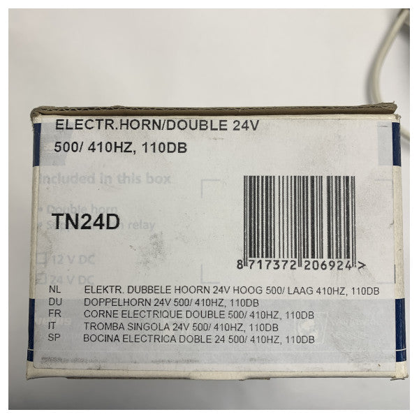 Vetus TN24D rustfritt stål dobbel lufthorn 24V 