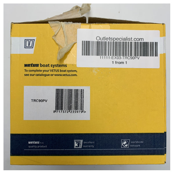 Plastikowe złącze wylotowe pawęży Vetus TRC90PV - 90 mm