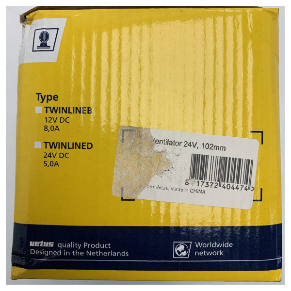 Vetus TWINLINED Ventilateur en ligne 24V 102 mm