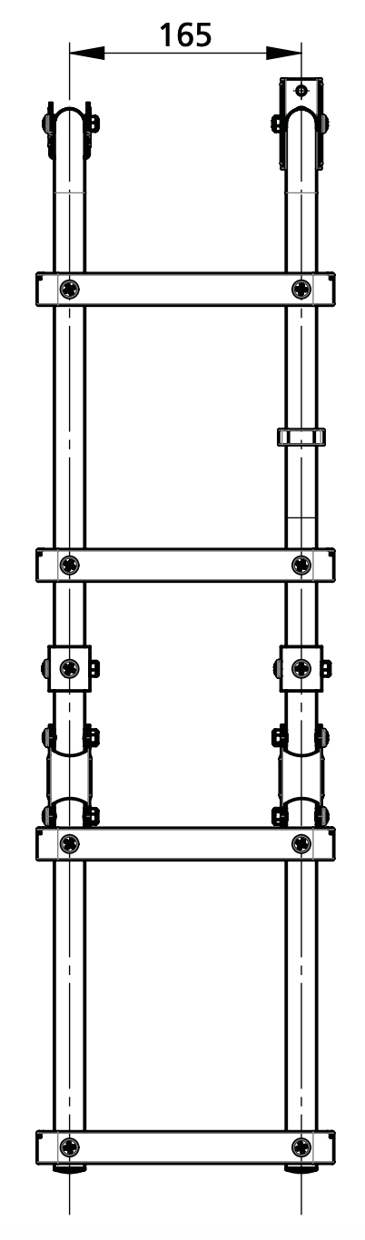 Драбина для купання Vetus SLFM3A складна 3 сходинки з тикового дерева