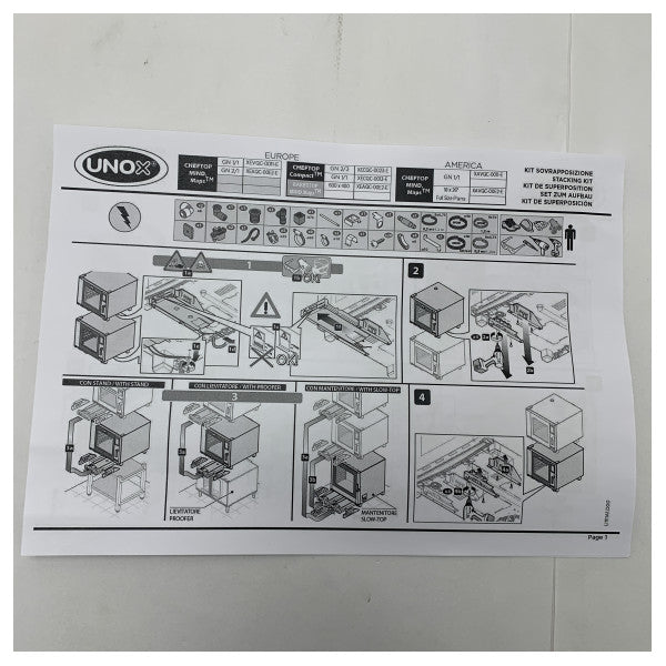 Kit d'installation Unox Double stack pour fours électriques - XEAQC-00E2-E