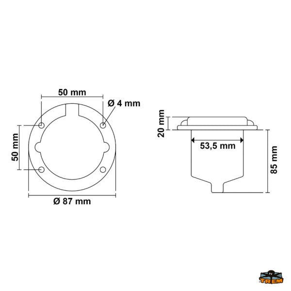 Socket de puissance Trem Shore 16A | 230V en acier inoxydable - Z2032016