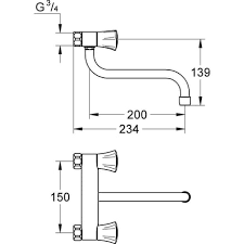 لسان خلاط المطبخ من الفولاذ المقاوم للصدأ Grohe Costa L 31182001